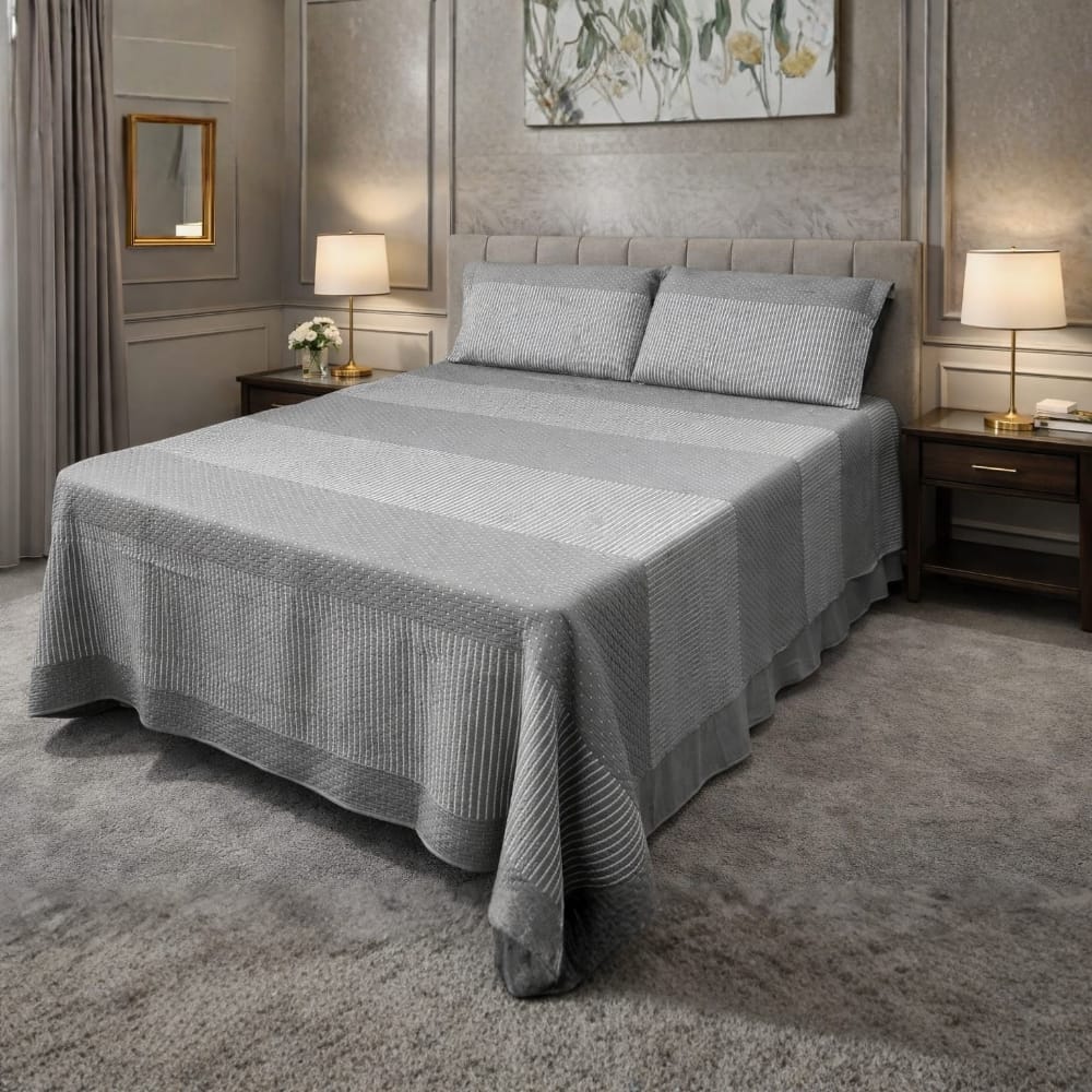 Cubrecama Jaquard Stripe